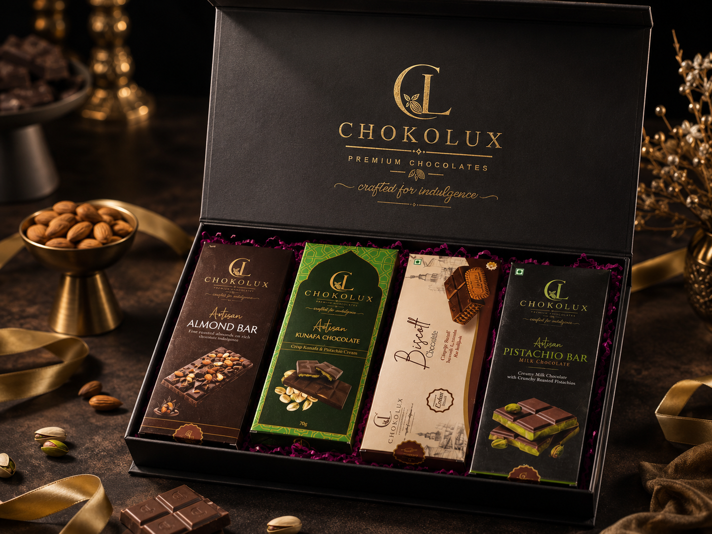 ChokoLux Artisan Chocolate Bars Gift Box