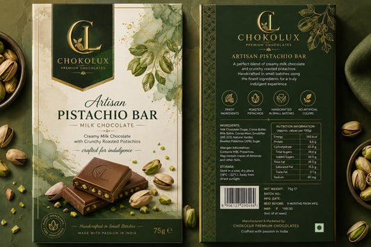 ChokoLux Artisan Pistachio Bar – 70g